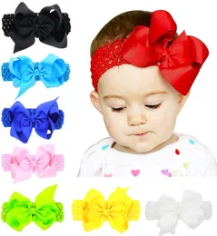 5 -calowe 12 -cm Solid Grosgrain Wstążka Jojo Bow Bandanas Elastyczne wełniane opaski na głowę z łukami 4286438