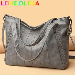 Bolsa de luxo de couro macio das mulheres casual sacola designer senhoras grande ombro crossbody lidar com sac para retalhos femininos 240311