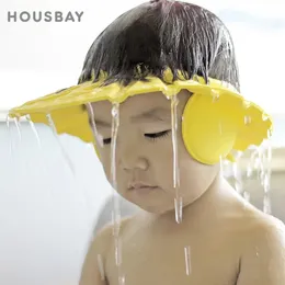 Crianças à prova dwaterproof água boné seguro chuveiro do bebê crianças banho viseira chapéu ajustável infantil criança proteger os olhos cabelo 240315