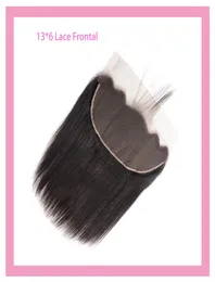 Peruwiańskie ludzkie włosy 13x6 koronkowe czołowe proste dziewicze włosy Pre wyrzucone 136 koronkowe frontalne 1026 cali naturalny kolor 8734657