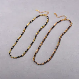 Europäische und amerikanische, personalisierte, trendige, verkupferte 18-Karat-True-Gold-Blau- und Grün-Saphir-Tropfenglasur-Kragenkette, einzigartige, trendige Halskette für Frauen