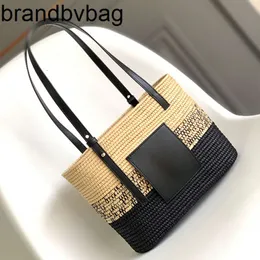 Loeweely Seaside Straw Tote Bags Bag Holiday Bag Bag Counter Counter Bask Bucket Bucket Messenger Lafite Grass Grass BACK