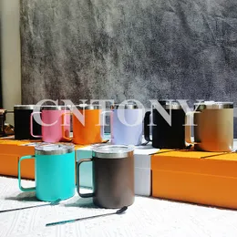 Дизайнерские стаканы из нержавеющей стали, чашки с силиконовой ручкой, кружки и ложки, бутылки для воды с вакуумной изоляцией