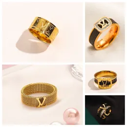 Anéis de joias da moda para mulheres, anel de amor banhado a ouro, anéis em forma de coração, letras T, coração duplo, anel feminino, marca de luxo especial no atacado