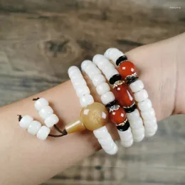 Naszyjniki wiszące DIY White Jade 108 Bodhi Oryginalna bransoletka nasienna ręczna