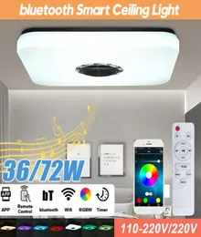 Nowoczesne RGB muzyka LED LIGE Light 36w 72W WIFI WIFI Pilot sterowanie muzyką Lekkie z Bluetooth Głośnik Square Inteligentny sufit 8521159