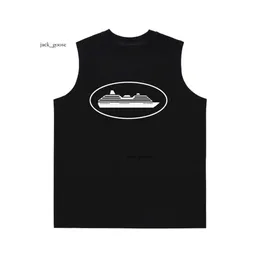 Cortezs Trailsuit Erkek Tişörtleri Plus Boyut T-Shirt Tankları Kısa Yelekler Siyah kolsuz O yakalı Y2K Croptops Ne Cortezs Tişört