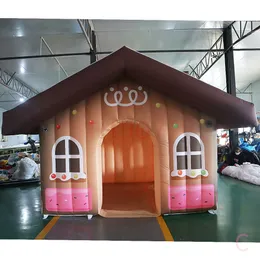 Toptan açık hava aktiviteleri 3x3m 10x10ft Noel dekorasyonu şişme Santa Grotto Protable Noel Evi Etkinlik için