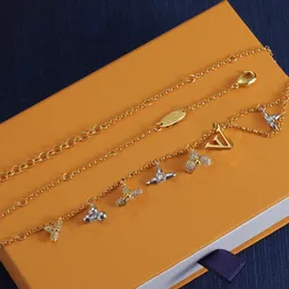 Ожерелье Lucky Designer для женщин с подвеской Ожерелье из 18-каратного золота с серебряным покрытием из нержавеющей стали с перламутром Бриллиантовый цветок на тему Звездная ночь ожерелье в подарок