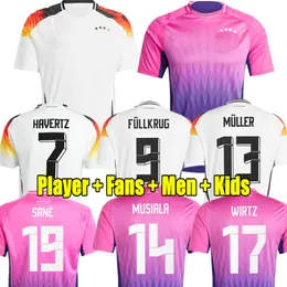 Sane Muller 24 25 MUSIALA SOCCER JERSEYS FANS GRAW 2024 2025 GNABRY KIMMICH Piłka nożna Niemcy mężczyźni Kid Kit Germanys Havertz Moukoko Goretzka