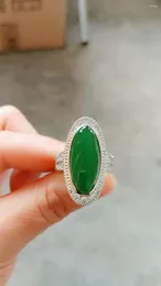 Cluster-Ringe aus 925er Silber, natürlicher Achat-Jade-Ring, verstellbar, für Damen. Schicken Sie Freunde, bringen Sie Ihre eigenen mit