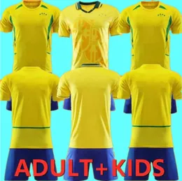 Mann Kinder Kit 1994 2002 BRASILIEN Retro-Fußballtrikot Ronaldo ROMARIO KAKA RONALDINHO RIVALDO maillot de futol r.carlos BraziI brasilianisches Fußballtrikot 888