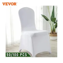 Vevor 50 100 pçs capas de cadeira de casamento elastano estiramento slipcover para restaurante banquete el festa de jantar universal cadeira capa 240313