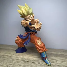 Action Toy Figures 18CM Anime Figure Battle Damage Goku Shockwave Manga Statue PVC Action Figure Collection Model Toys Doll Accessories