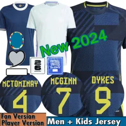 2024 스코틀랜드 150 주년 기념 축구 유니폼 홈 스페셜 에디션 티에니 다이크 아담스 축구 셔츠 크리스티 맥그리거 맥긴 (Christie McGeror McGinn) 남자 키트 유니폼