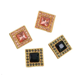 Fashionable Metal Square Rhinestone Geometric Earrings for Womens Exaggerated Elegant Study Earings Banquet Jewelry Accessories