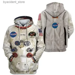 Erkek Hoodies Sweatshirts 3D Baskı Armstrong Uzay Takımları Hoodies Erkekler/Kadınlar Sıradan Astronot Uzay Takımları Strewear Giysileri Büyük Boy Ceketler L240315