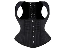 Vertical Stripe Halterneck Underbust Corset Vest Plus Size S6XL Women Fashion Big Size Waist Cincher Bustier Slimming Body Shaper2211514