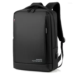 حقائب مدرسية للأعمال التجارية على الظهر رجالًا غير مقاوم للماء كبير السعة المحمول في مجال الأكياس المدرسية مع واجهة شحن USB أسود