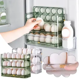 Fack Nytt äggkylskåp förvaringslåda kan vara reversibla tre lager av 30 äggkartonger Hemkök Egg Tray Multilayer Egg Rack