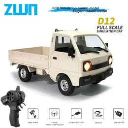 WPL D12 1 10/1 16 RC محاكاة CAR TRAFT TRAFT LED LED LED HAUL CARGO CROGOTE REMOTE TOYS ELECTRAL TOYS للأطفال 240308