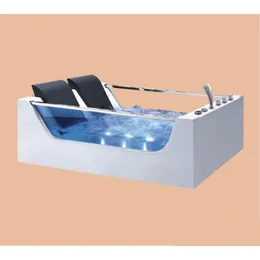 Bathtubs 1800Mm Double Glass Standing Tub Fiberglass Bathtub Acrylic Hydromas Surfing Colourf Led Light Bubble Ns3027 Drop Delivery Dhabv