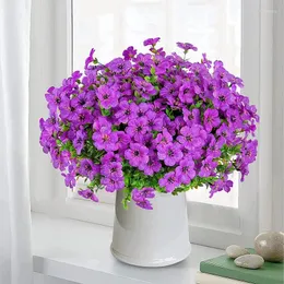 Fiori decorativi Realistici fiori artificiali viola Decorazioni per esterni Piante finte resistenti ai raggi UV Decorazione di nozze per portico esterno