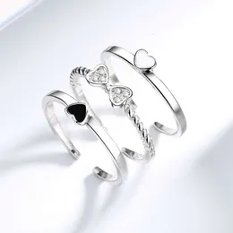 Anello quadrifoglio, migliore amica femminile tre in uno può essere combinato, staccabile, popolare su Internet, versatile e alla moda con lo stesso indice di stile