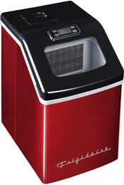 frigidaire efic452ssred xl maker makes 40 lbsof clear square ice cubes a day stainless red steel7369552