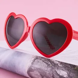 Романтические очки Lights Become Love at Night Tiktok Net, красные солнцезащитные очки персикового цвета, женская мода 2022