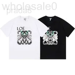 Herr-t-shirts Designer Designer High Version Spring and Summer New Dragon Cat Series Printed Cotton Short Sleeve T-Shirt XC51 0VDI