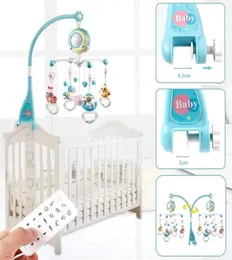 Controle remoto móvel musical berço do bebê brinquedos luz sino chocalho decoração brinquedo para berço projetor bebês nascidos 2204285452361