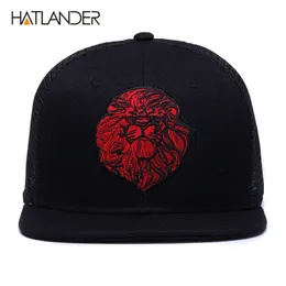 Hatlanderoriginal Black Baseball Caps for Boys Girls Summer Sun Hats Hafdery Lion Snosh Snapbacks Hip Hop Bone Trucker Hat 201203W