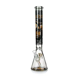 Phoenix 18 inches Big Glass Straight Tube Water Pipes Smoking Pipe Beaker With Ice Catcher Hookah Water Pipe With Different Decals Smoking Water Bongs