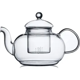 Teapots odporny na ciepło szklany garnek herbaty praktyczny butelka Flower Cup Teapot z infuzorem liść ziołowy kawa upuszcza dostawa domu ogród ki dhqpj