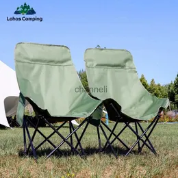 キャンプ家具屋外キャンプムーンチェア2 PCSハイバックポータブル折りたたみ釣り椅子ピクニックストールレジャーチェアストロングYQ240315