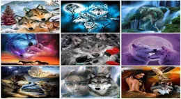 Wolf DIY 5D Diamond Painting Full Round Drill Resin Animal Diamont Embroidery Cross Stitch Home Decor Dropship Wall Art 2106081860990