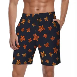 Shorts masculinos maiôs tartaruga moda legal placa verão oceano animal vintage calças curtas masculino esportes confortáveis troncos de natação