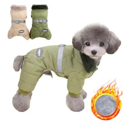 Futrzowe psy z obrożem z pierścieniem zimowe ubrania psów dla małych psów Puppy kombinezon chihuahua kurtka pudle kostiumy dla zwierząt domowych 240307