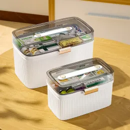 Bins Medicine Truhe Erste -Hilfe -Kit -Speicherbox Tragbare Medizin Storage Box Family Notfallkit Boxen mit großer Kapazität