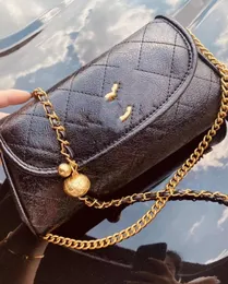 All-Match Women's New Diamond Plaid Small Golden Balls Chain Bag All-Matching Western Style Crossbody Square Bags