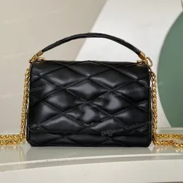 Yeni en kaliteli Go-14 Zincir Omuz Çantası Lüks Tasarımcı Zarif Kuzu Din Çantası Kadın Altın Donanım Twist Crossbody Bag 2024 Bahar