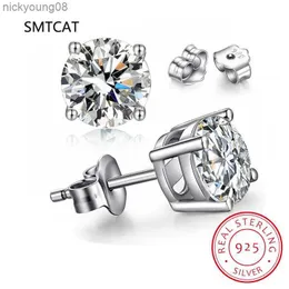 チャームDカラーVVS1 Ex 1CT Moissanite Stud earrings for Women 925 Sterling Silver Weddingギフト最高品質の眩しいイヤリングBSE645L2403