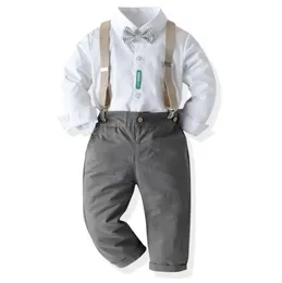 2021 Trendy Children039s Kleidungssets Weißes Hemd Formelle KleidungBoutique Kinderkleidung Gentleman Anzug Jungen Outfits Ropa De Beb7194268