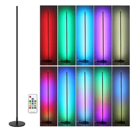 Golvlampor 80 cm modern LED -hörnlampa RGB färgglada ljus fjärrkontroll multimodes bar vardagsrum atmosfär stående9861871