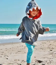 2019 New Fashion Cute Casual Toddler Kids Boys Shark Hooded Tops Hoodie Jacket Coat Outerwear Clothes7496898