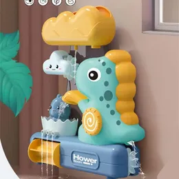 Barn badrum dusch bad leksaker roliga dinosaurie leksaksimmare sucker vatten lek leksak simning dusch spray vatten baby bad leksak 240307