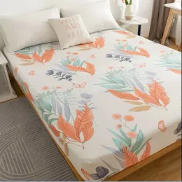 Ställ in elastiskt monterat ark +2 st kudde 100% bomullsmadrass Cover Nordic Bedlake Bedstead Queen King Cal +King Size Bedding B97E