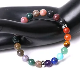 Lotus Choinka Bransoletka Bransoletka Natural Indian Agate Rond Koralik Bracelets Para kobiet biżuteria modowa