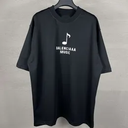 디자이너 Balanciaga T 셔츠 슬라이드 까마귀 빛을 밝히고 Balenciages 고품질 올바른 버전 올바른 버전 고품질 B 24SS 여름 새로운 전면 및 후면 흰색 잉크 dir